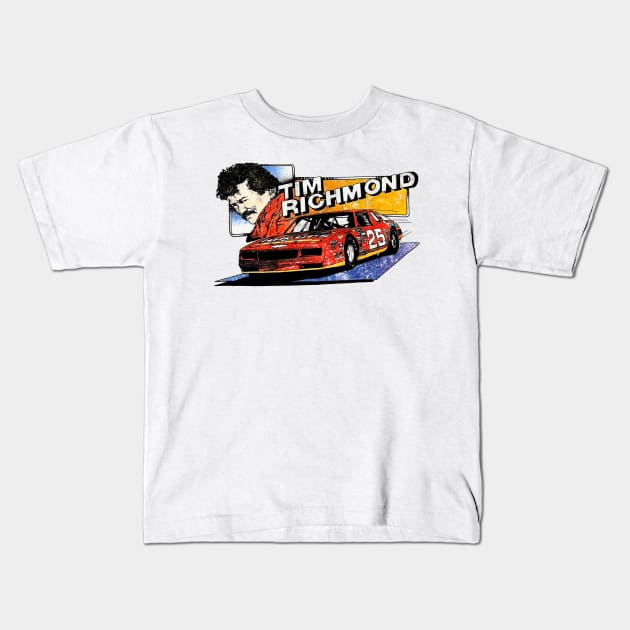 80s Tim Richmond Racing Kids T-Shirt by Meat Beat